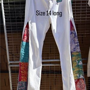 Riders by Lee White Flare Jeans with Multicolor Patchwork